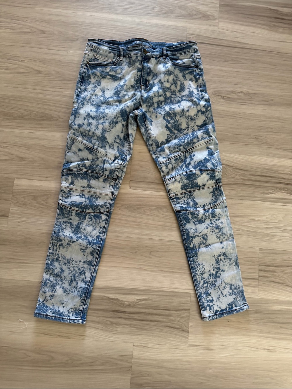 Crysp denim Acid Wash Blue & White Skinny Jeans 38/32